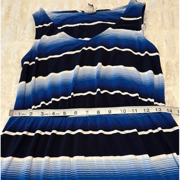 Merona Mini Sundress Blue Stripes w/Stretch Waist Rayon Blend Junior's Size M - Picture 9 of 14